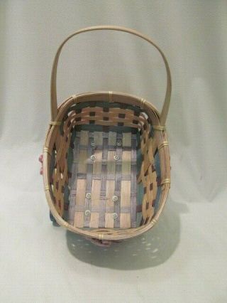 6 x 8 inch Wooden and Basket Weave Doll or Bear Buggy 3