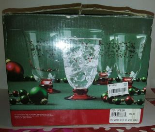 4 Pfaltzgraff Winterberry Water Goblet Glasses Tumblers