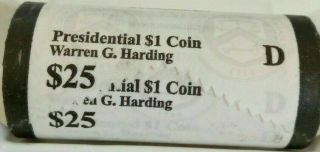 2014 - D President Warren G.  Harding Dollars U.  S.  25 Coin Roll