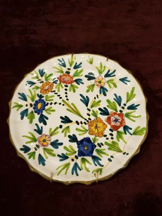 Cantagalli Pottery Italy Vibrant Flower Pattern 10 " Plate