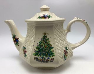 James Sadler Salem " Christmas Eve " Teapot Tree Toys Train England 4 Cup Euc
