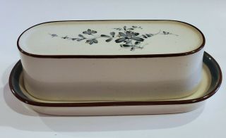 Vintage Noritake Pleasure 8344 Stoneware Covered Butter Dish