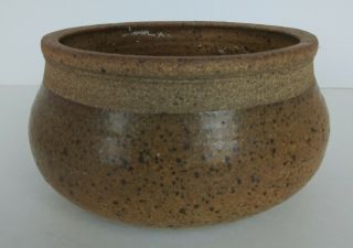 Hand Made Studio Art Pottery Ceramic Earth Tone Brown Planter Flower Pot
