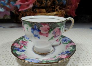 Paragon Fine Bone China England Double Warranted " Sweet Pea " Cup And Saucer