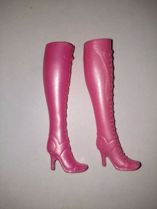 Tall Pink High Heel Lace Fashion Boots Barbie Doll Princess Corinne 3 Musketeers