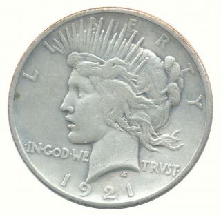 1921 Peace Silver Dollar Choice Very Fine Vf,  Coin