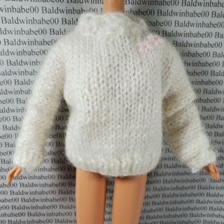Top Barbie Fashion Doll Size Knit Pink Flower Accent Sweater Accessory Clothing