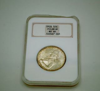 1920 Commemorative Silver Half Dollar Pilgrim Ngc Ms64