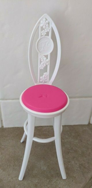Barbie Doll Glam Vacation House - White & Pink Chair Bar Stool Furniture