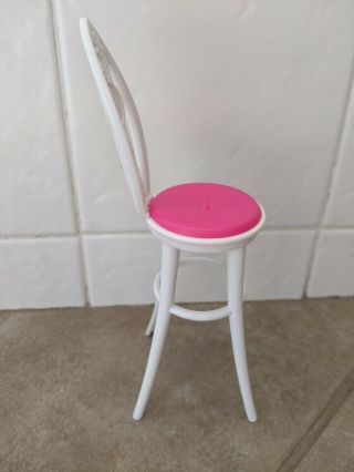 Barbie Doll Glam Vacation House - White & Pink Chair Bar Stool Furniture 2