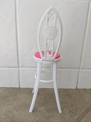 Barbie Doll Glam Vacation House - White & Pink Chair Bar Stool Furniture 3