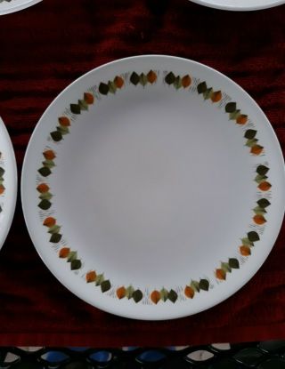 Set Of 4 Johnson Bros Snowhite " Autumn Leaves " 10 " Dinner Plates Mcm Ironstone