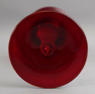 10 Vintage Mid - Century Blenko Art Glass Red Air Twist Wine Water Glasses Goblets 6