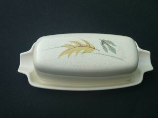 Vintage Franciscan Mid Century Modern Autumn Leaves Leaf Covered Butter Dish