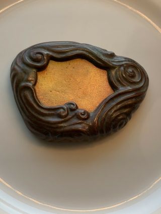 TIFFANY STUDIOS BRONZE AND GLASS PAPER WEIGHT WAVE OR SCROLL 2