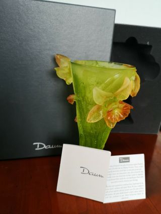 Daum Crystal Jonquille Daffodils Vase -