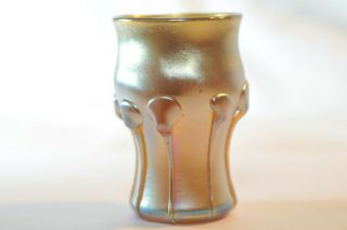 L C T Louis Comfort Tiffany Favrile Gold Iridescent Art Glass Punch Glass