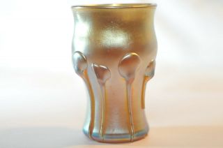 L C T Louis Comfort Tiffany FAVRILE Gold Iridescent Art Glass punch glass 2