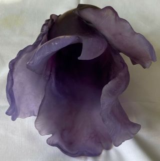 Daum France Tulip Vase Purple signed FOR SPORTER ONLY DAUM TULIP VASE SIGNED 3