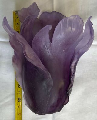 Daum France Tulip Vase Purple signed FOR SPORTER ONLY DAUM TULIP VASE SIGNED 6
