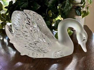 Lalique Head Down Swan Signed Guaranteed Authentic Retail $7,  500 6