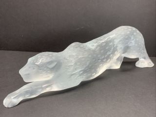 VTG Lalique Frosted Heavy Crystal Zeila Panther Signed 5 LB Retail $2,  300 4