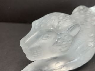 VTG Lalique Frosted Heavy Crystal Zeila Panther Signed 5 LB Retail $2,  300 5