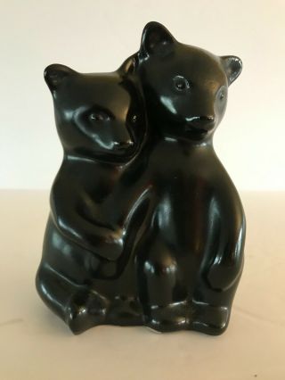 Pigeon Forge Pottery Black Bear Cubs 5 1/2 "