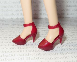 Shoes Barbie Doll Tall Fashionista Deep Red Point Toe Mary Janes Accessory