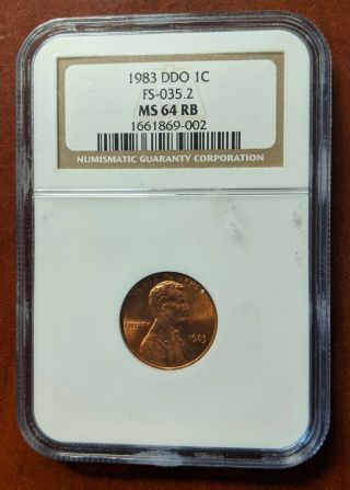1983 Doubled Die Obverse Lincoln Cent Ngc Ms64rb - Ddo Fs - 103 (035.  2)