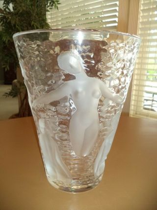 Lalique Bacchantes Ondines Crystal Vase France - Nude Women Muses / Sticker