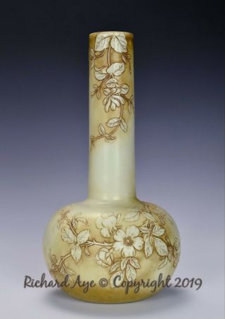 Thomas Webb And Sons Ivory " Glass " Cameo Vase Circa 1887
