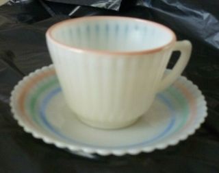 RARE Vintage Macbeth Evans Petalware Cremax Ivrene Plates - Cups - Cream Sugar NIB 5
