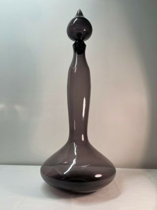 Husted Blenko Mulberry Architectural Size Genie Floor Decanter.  Amethyst 4
