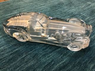 Daum Crystal Car Riviera Coupe/bugatti Car Sculpture (chip Top Of Car)