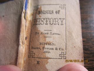 Minature History Book Published 1863 2 1/8 X 1/2 Inches
