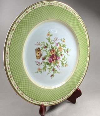 Green and Gold Butterfly Roses 10 3/4 Inch Dinner Plate 2