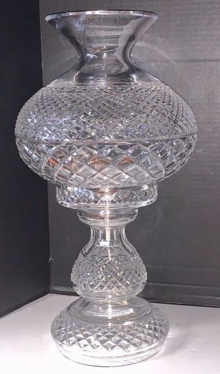 Waterford Alana 2 Piece Electric Hurricane Table Lamp 19 " Ireland Cut Crystal