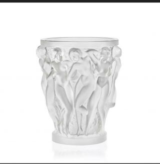 Lalique Crystal Bacchantes Small Vase 10547500 Frosted Nude Women F/s