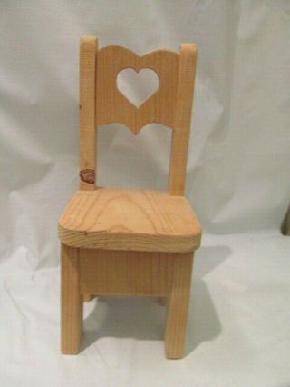 14 Inch Unpainted Wood Doll Or Bear Chair