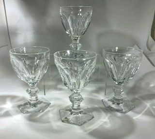 Set Of Four Elegant Baccarat Harcourt 1841 Red Wine Glasses 5.  3 "