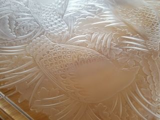 Vintage LALIQUE French Crystal Perdrix Partridge Bird Vanity Tray Retail $2,  475 5