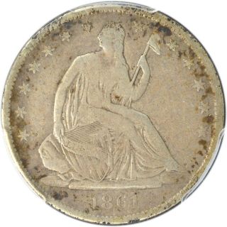 1861 - O Liberty Seated Half Dollar Pcgs Speared Olive Bud Csa Wb - 104,  W15