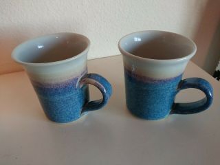Set Of 2 10 Oz Fireborn Studios Ceramic Coffee Tea Mugs Pittsburgh Art Pottery