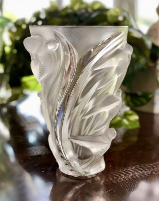 Lalique Crystal Martinets Vase,  Signed,  Authentic (Martinet) Retail $2800 3