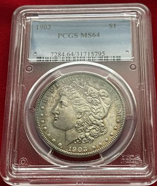 1903 - P Morgan Silver Dollar Pcgs Ms64 (toned/ Toning)