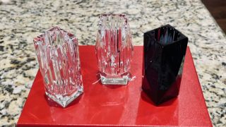 Baccarat Crystal Louxor Candleholders Set Of 3 BNIB 6