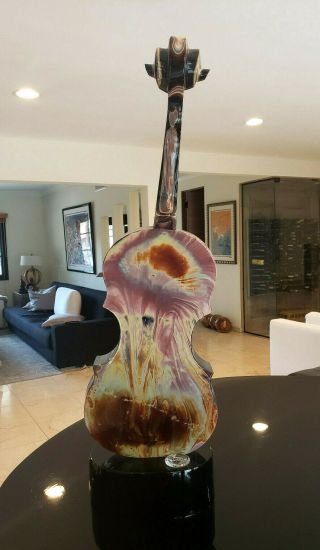 Dino Rosin Murano Glass Large Violin Sculpture 2