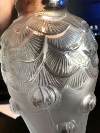 Large Vintage Lalique France Signed Crystal Vase 6