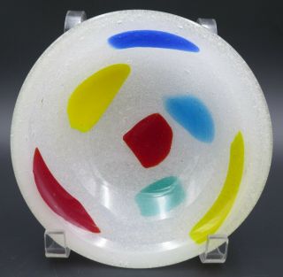 Dino Martens Harlequin Pulegoso Bowl Murano Art Glass Aureliano Toso